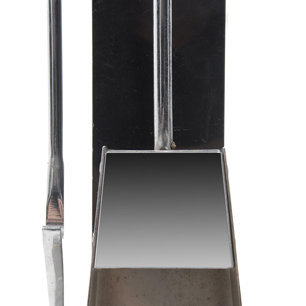 Modern Black + Chrome Fireplace Tools Set