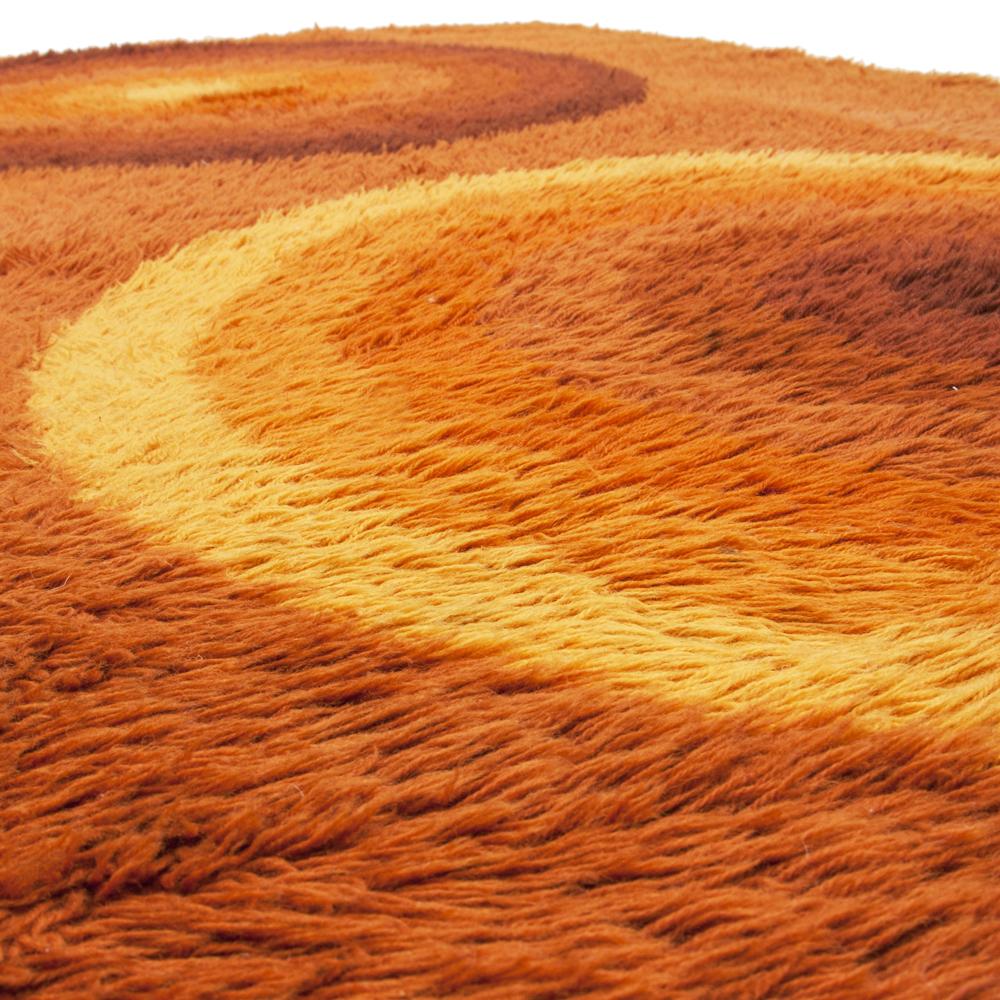 Brown Orange Circles Rug