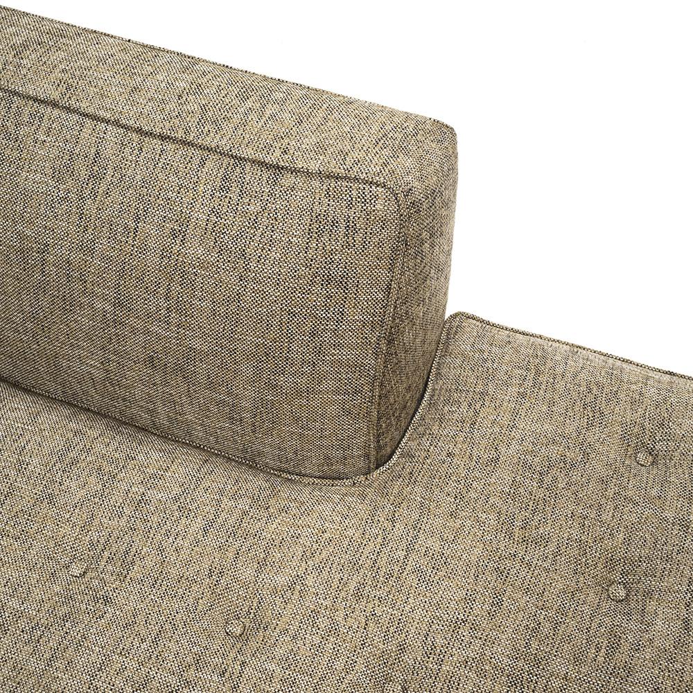 Beige Mid Century L-Shape Sectional Sofa