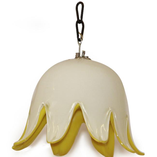 White + Yellow Flower Hanging Pendant - Heavy