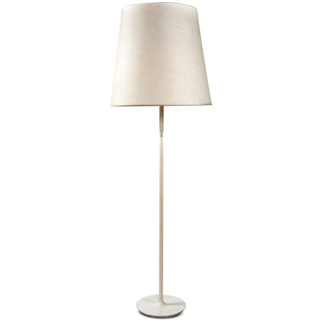 Chrome Floor Lamp with White Shade