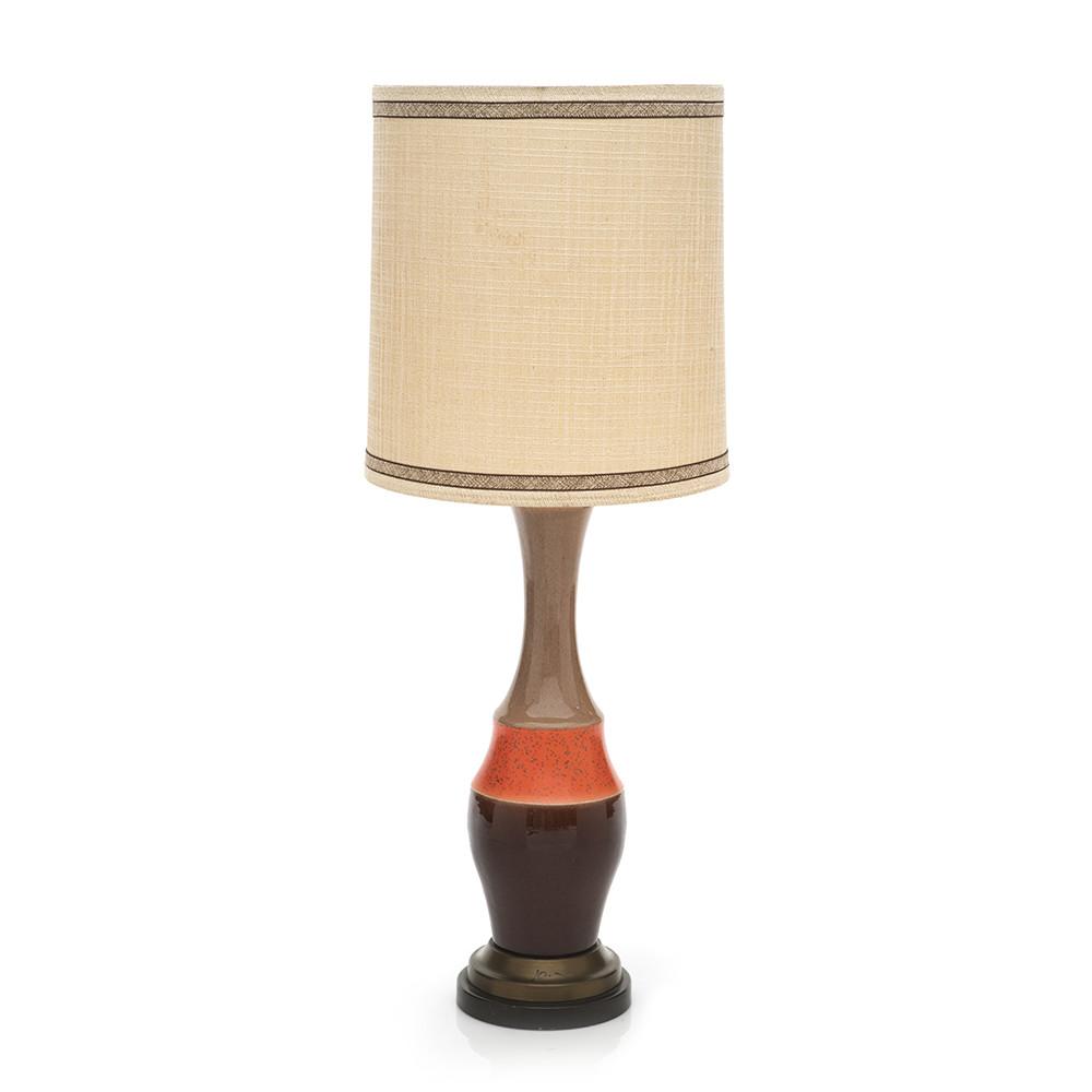 Orange and Brown Ceramic Lamp