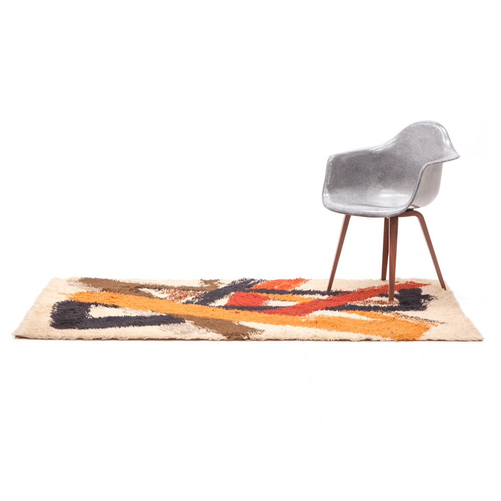 Warm Tones Abstract Lines Rug