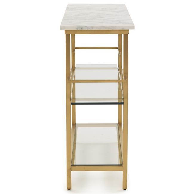 Gold & Marble Marquis Tiered Console Table