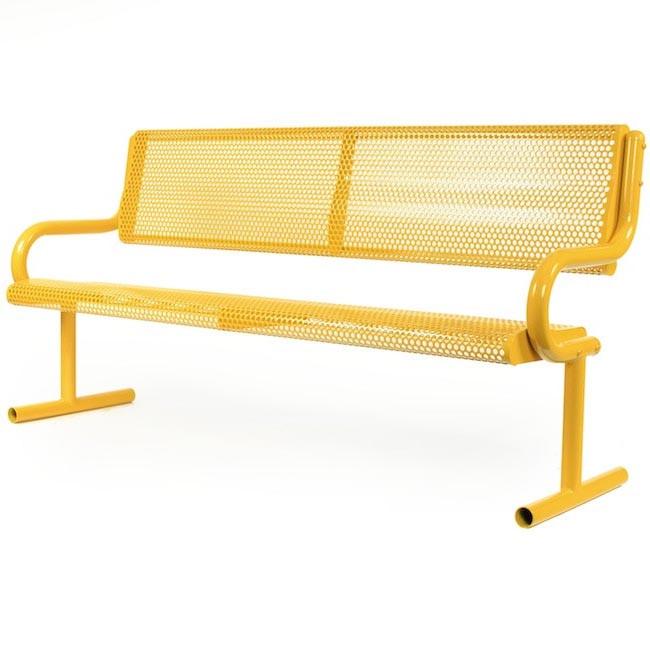 Metal Park Bench - Yellow