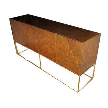 Milo Baughman Mottled Bronze Console