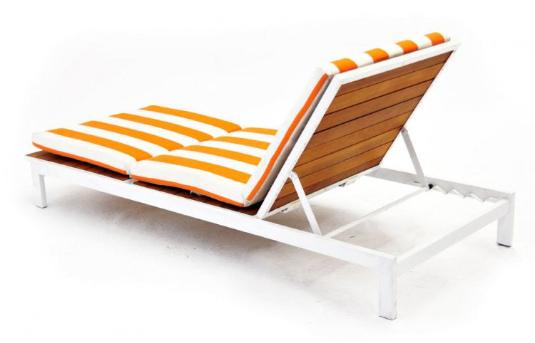 White Teak Chaise Lounge