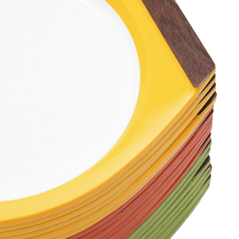 Yellow - Orange - Green Plate Holders w Wood Handles