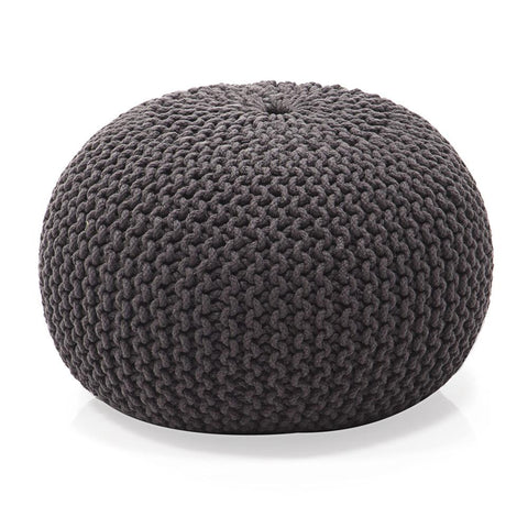 Black Knit Pouf