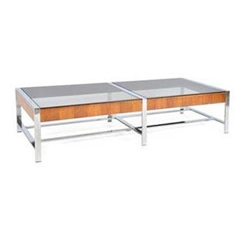 Smoke Glass and Chrome Coffee Table