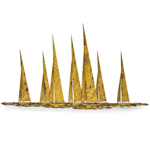Brass Sailboats Wall Hanging