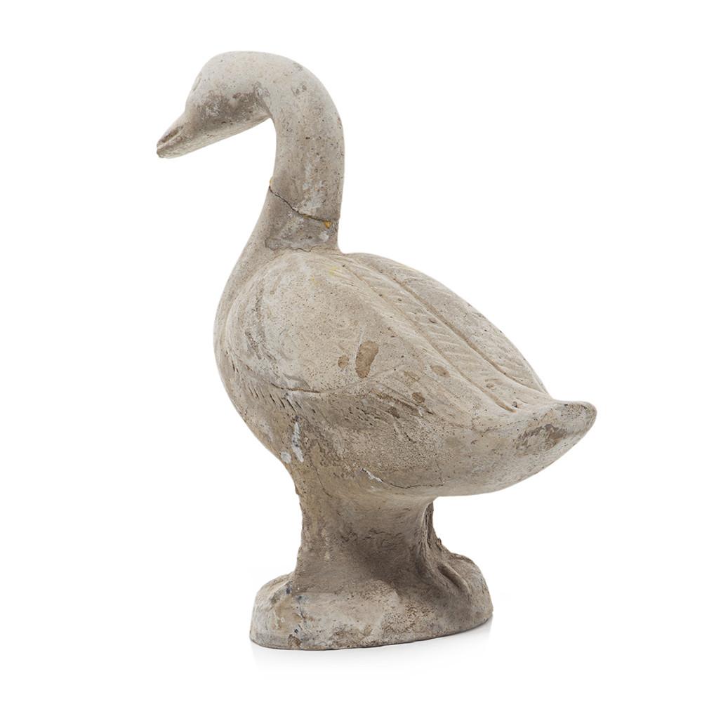 Grey Cement Duck Sculpture