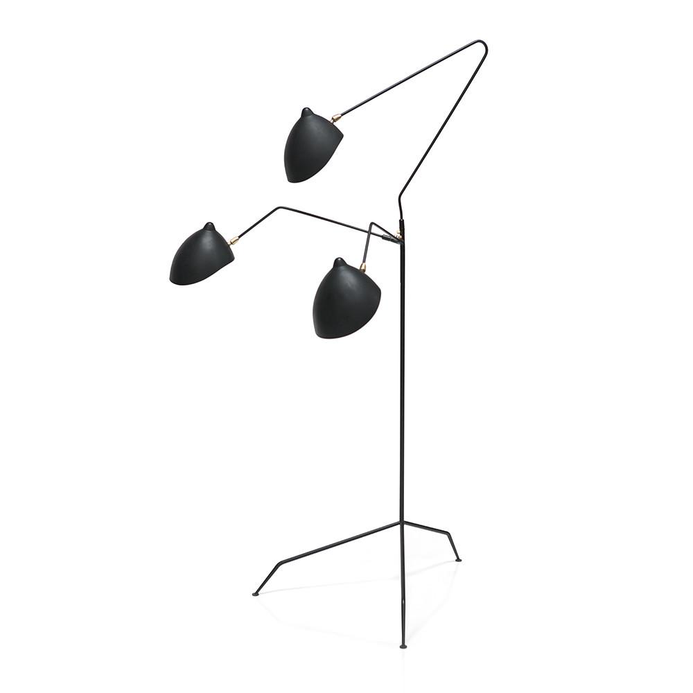 Black Mouille 3 Arm Floor Lamp