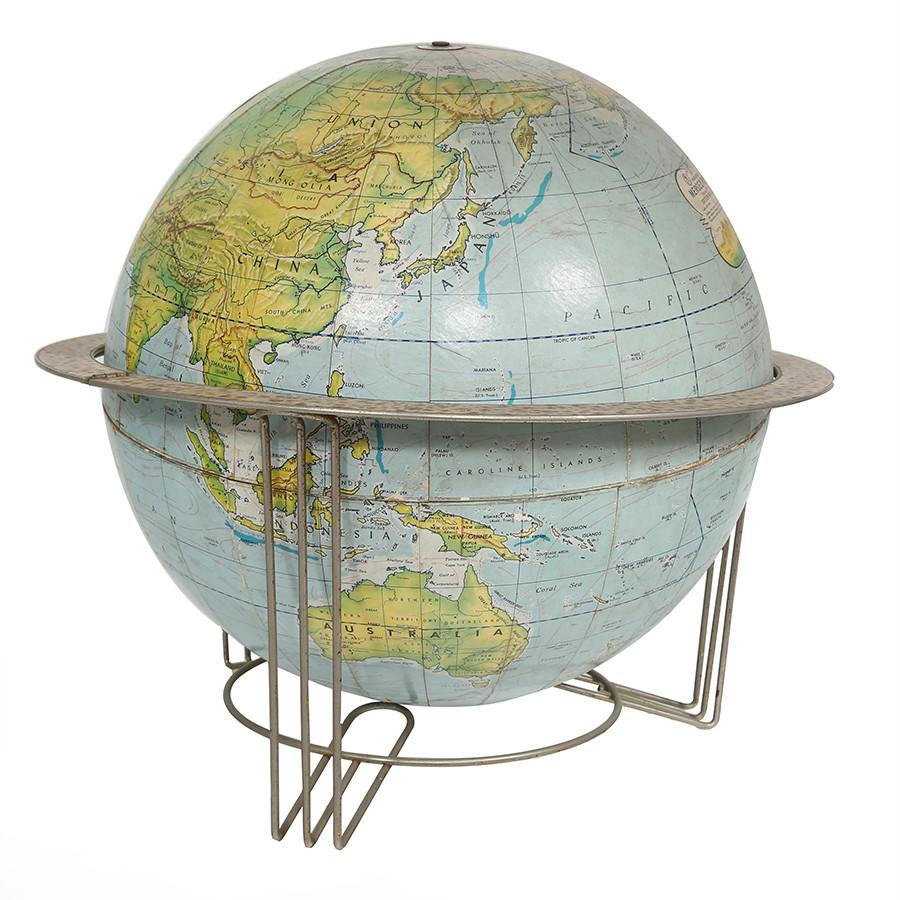 Blue & Green Globe in Silver Holder