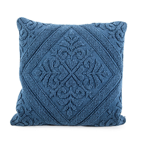 Blue Ornate Pattern Pillow