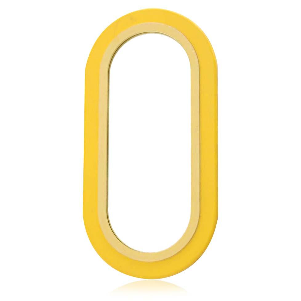 Yellow Plastic Oval Wall Mirror
