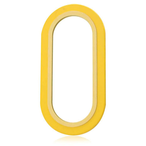 Yellow Plastic Oval Wall Mirror