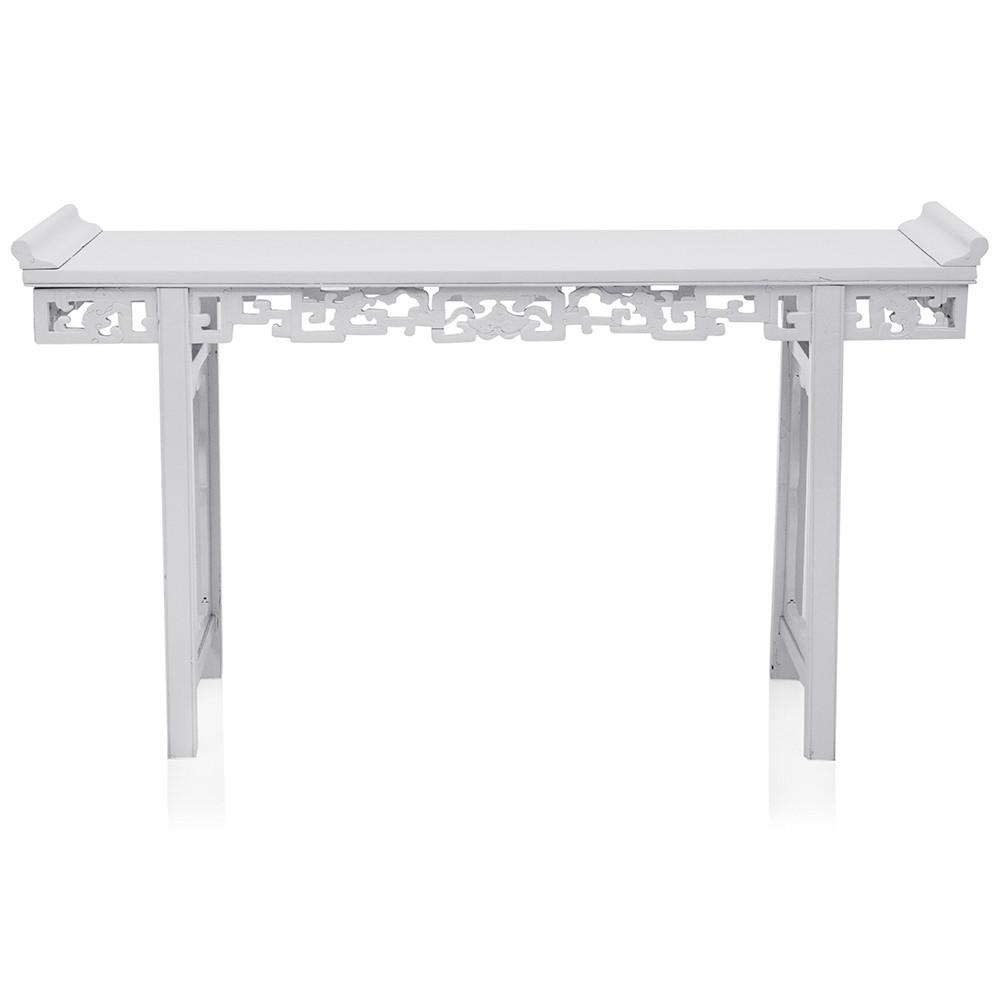 White Asian Console Table