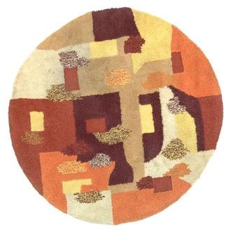 Orange, Brown & Yellow Circular Rug