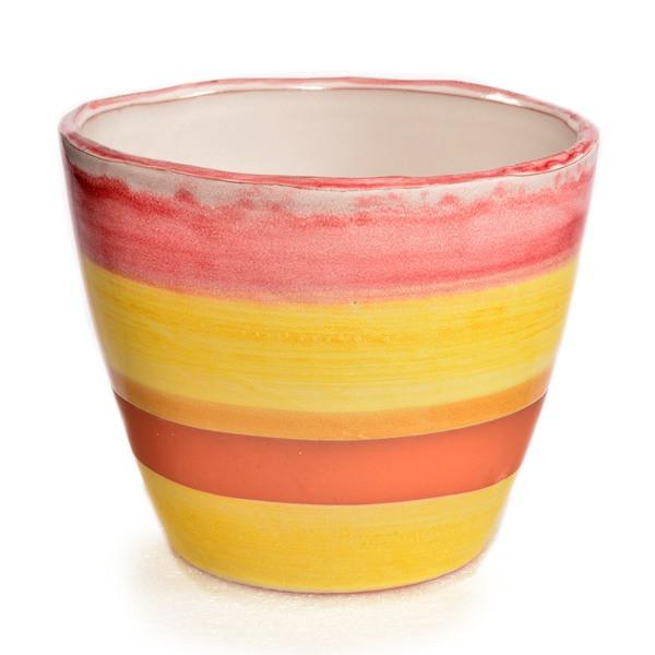 Pink Yellow Striped Planter (A+D)