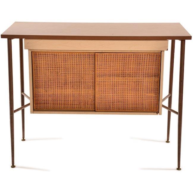 Wicker Sliding Door Cabinet