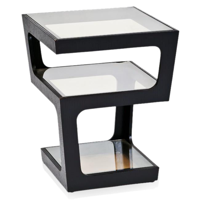 Black Three Tier Modern Side Table