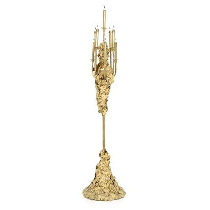 Brutalist Brass Candle Hanging Pendant Lamp