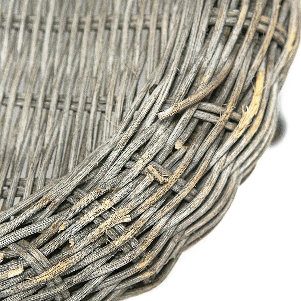 Grey Wicker Distressed Chaise Chair