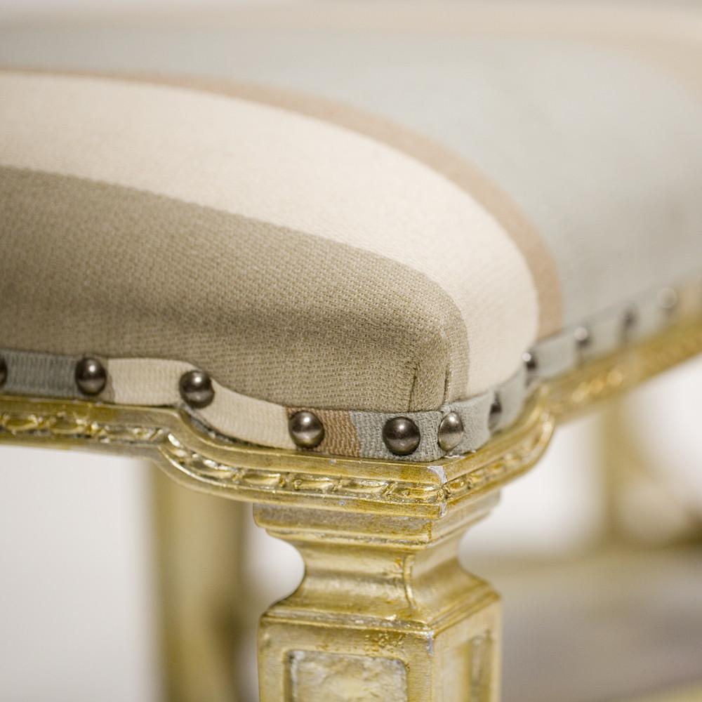 Gold Base Upholstered Bench