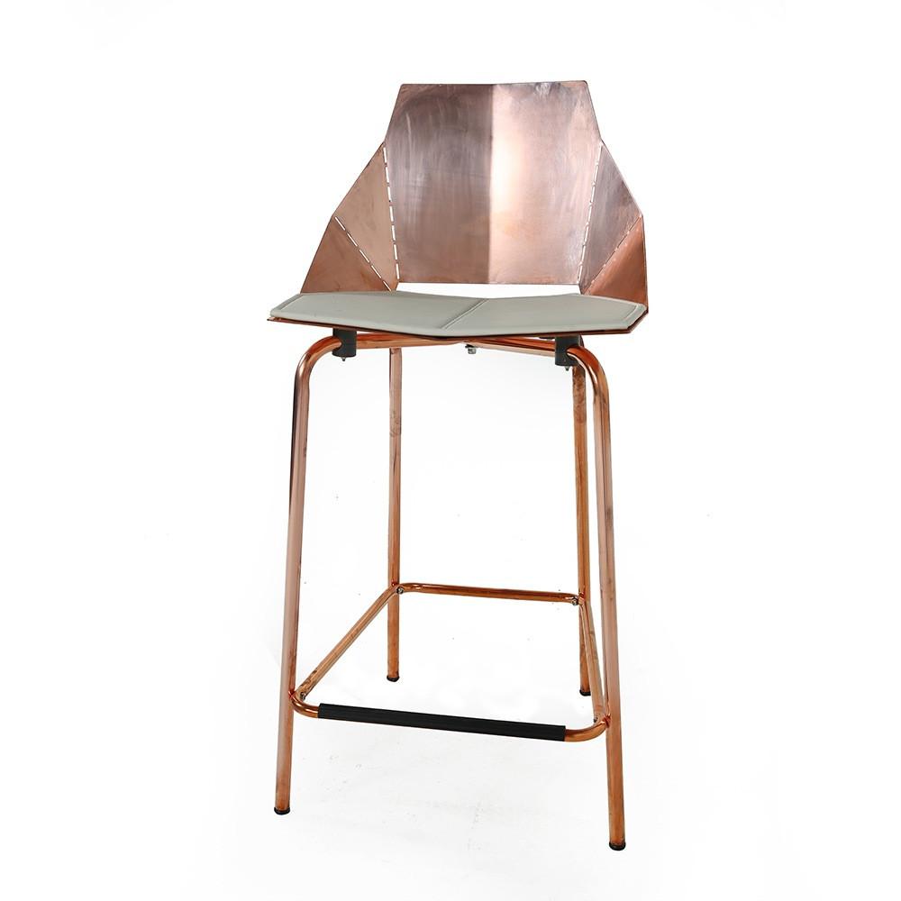 Modern Stool with White Vinyl Pad