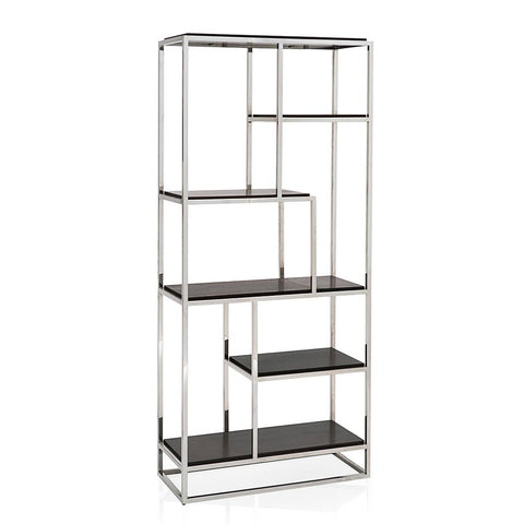Markham Chrome and Dark Wood Bookcase