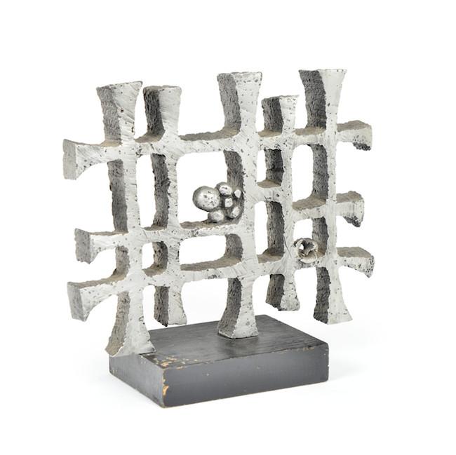 Grey Crosshatch Sculpture