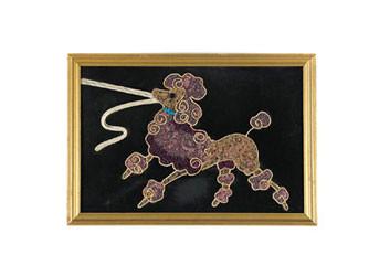 Vintage Poodle Black Velvet Art