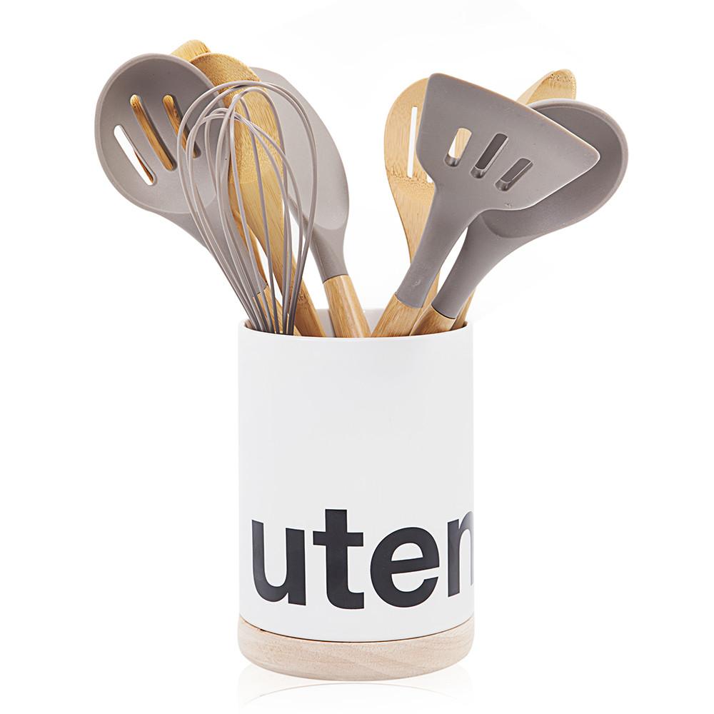 White Black Ceramic Letter Utensils (A+D)