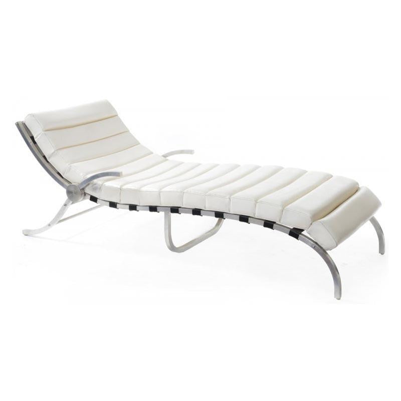 White Segmented Chaise w Metal Frame