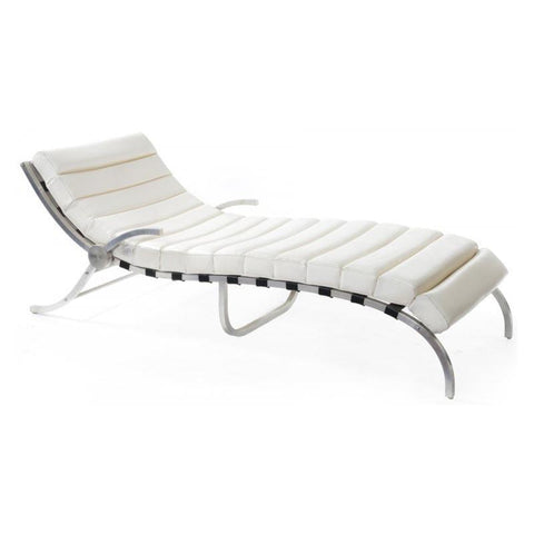 White Segmented Chaise w Metal Frame