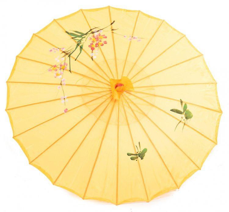 Yellow Umbrella Holder with 5 Parasols (A+D)