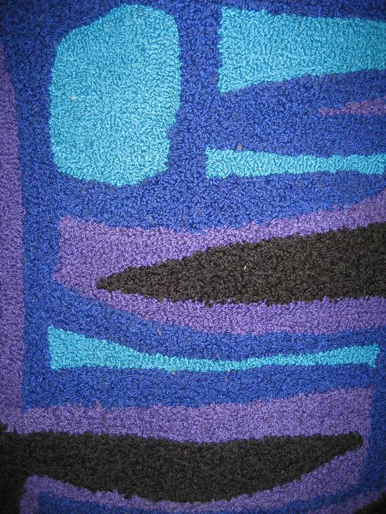 Black & Blue Modern Abstract Shapes Rug