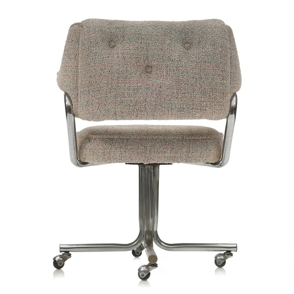 Grey Upholstered Office Rolling Chair