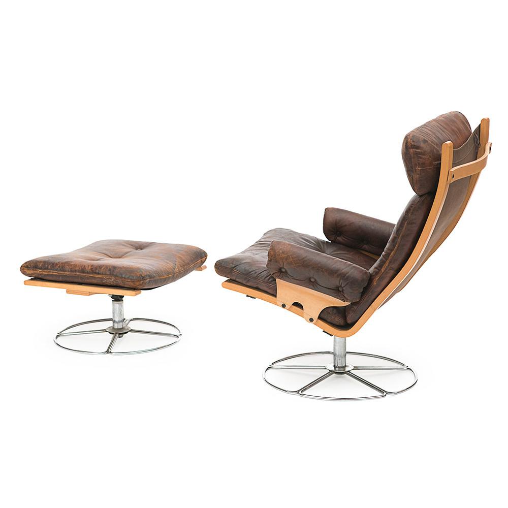 Mid Century Leather Recliner