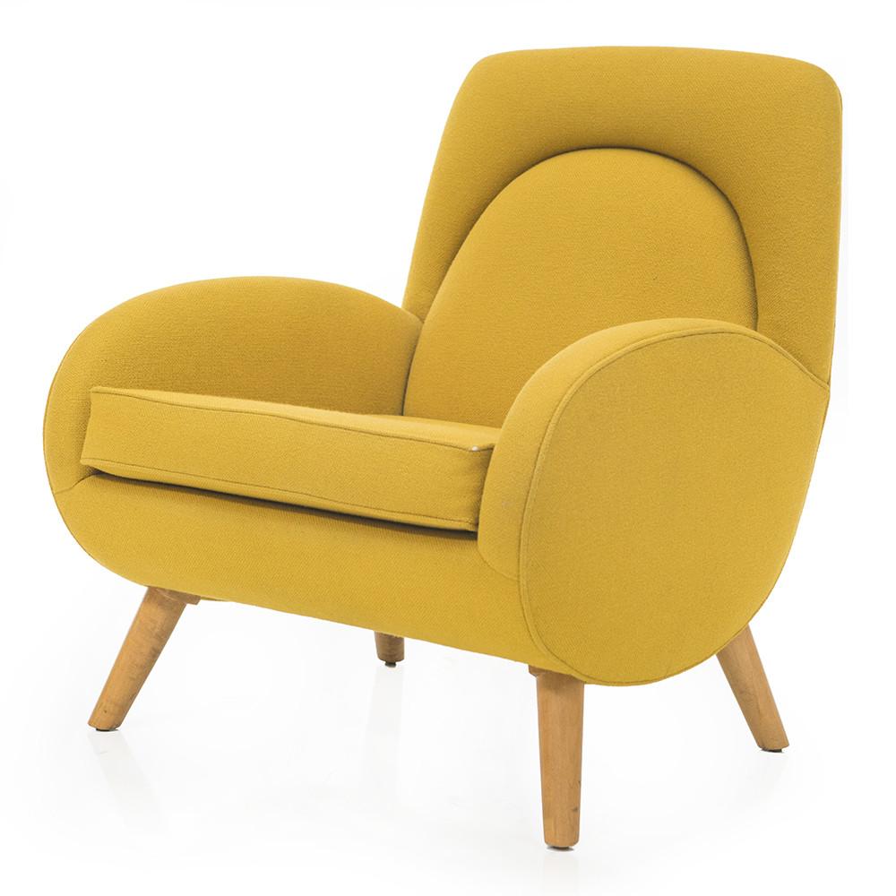 Modern Yellow Fabric Lounge Chair