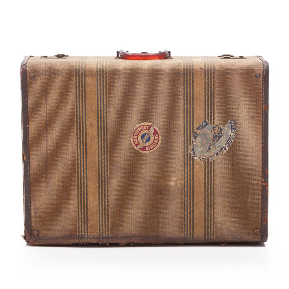 Beige Depression Era Suitcase