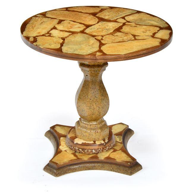 Round Stone Side Table
