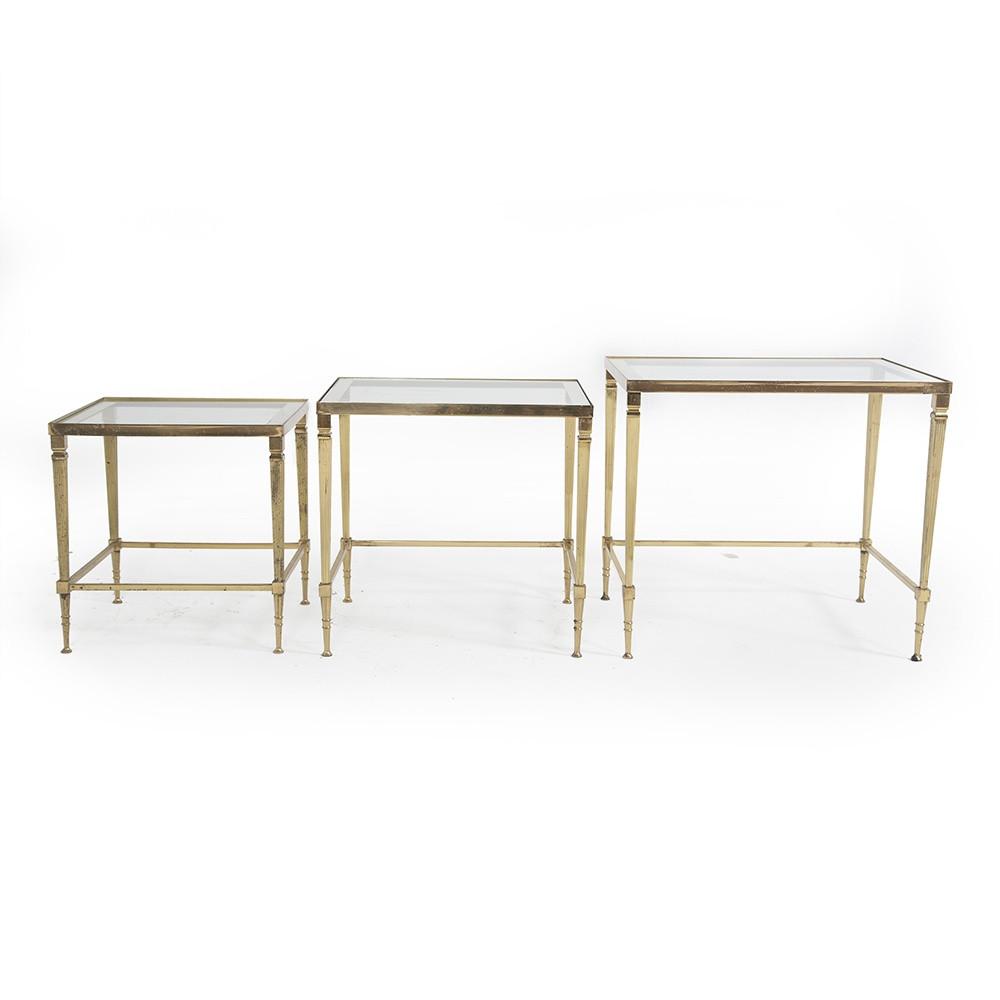 Brass Nesting Tables - Set of 3