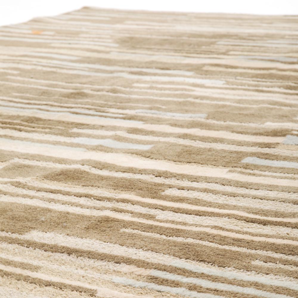 Brown and Beige Striped Rug