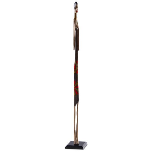 Thin Tall Wood African Sculpture