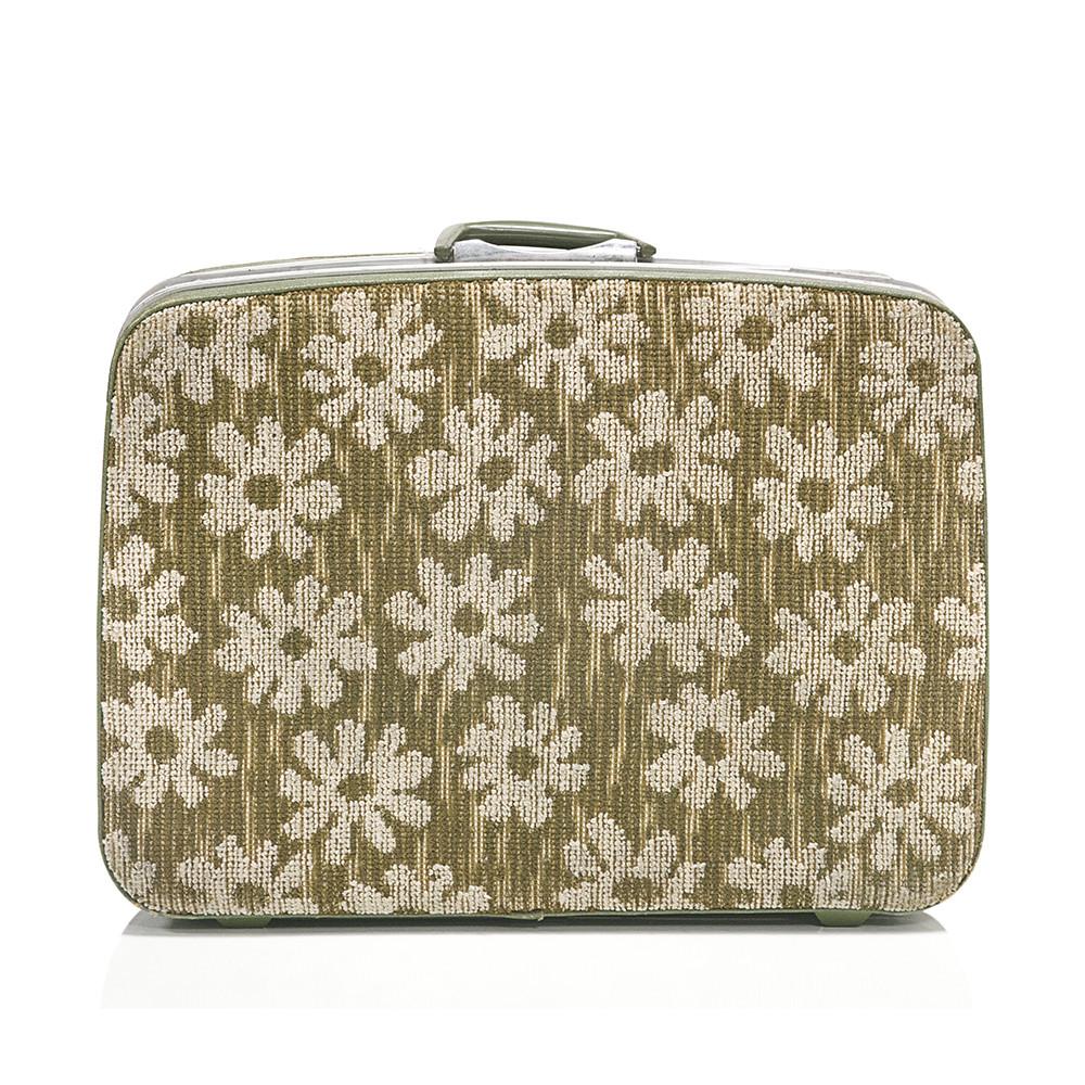 Beige Floral Patterned Luggage