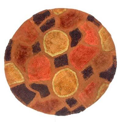 Round Orange Yellow Brown Stepping Stone Rug