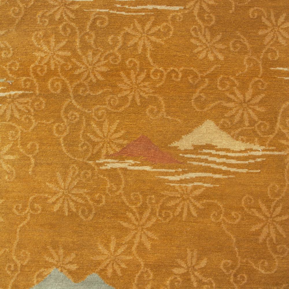 Vintage Mustard Mountain Pattern Rug