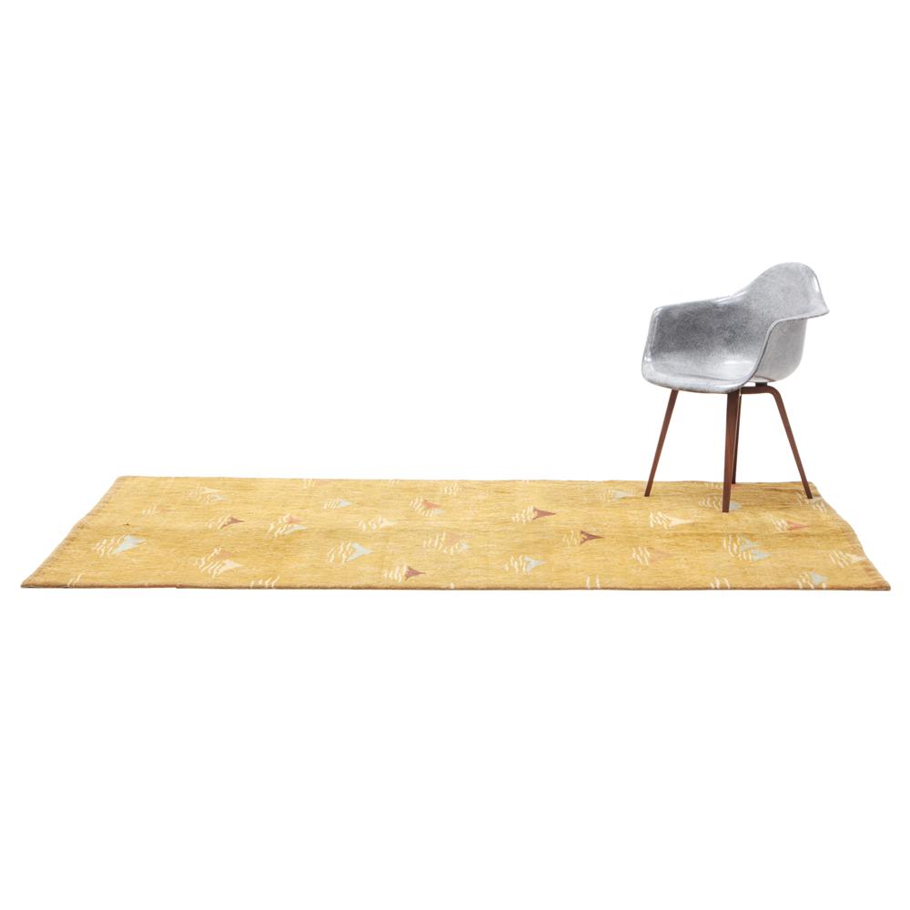 Vintage Mustard Mountain Pattern Rug